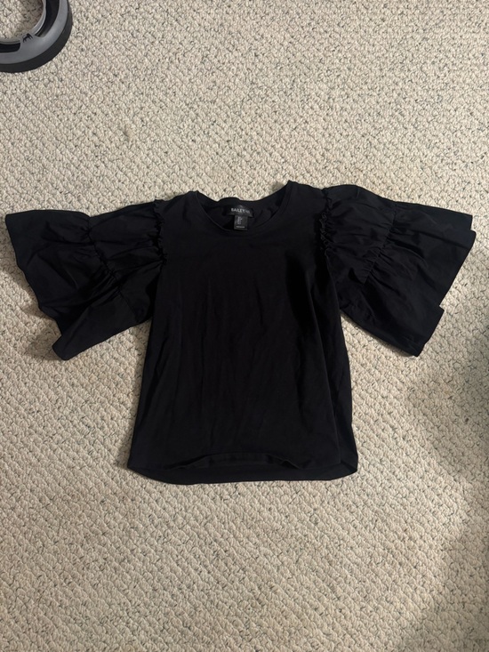 Bailey 44 Tops - Bailey 44 Black Ruffled Sleeve Tee